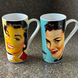 Kitschy Coffee Mugs - Pair